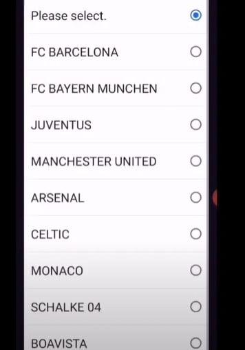 PES Mobile efootball clubs