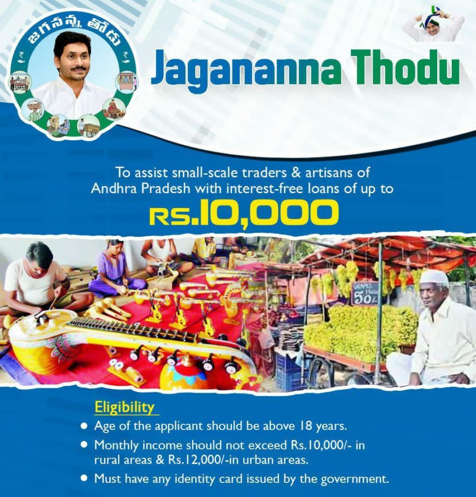 AP YSR Jagananna Thodu Scheme 2024-25 | Apply Online /Login/Eligibility/Beneficiary Status, List-[Rs.10000 for Street Vendors]