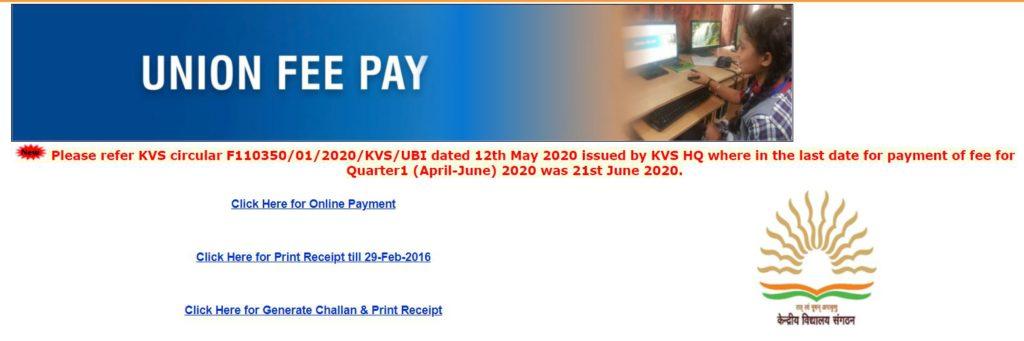 Pay Fee Online through UBI Link Login