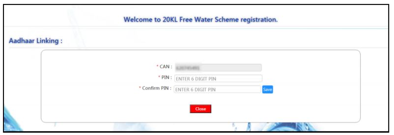 Link Aadhar with CAN for MSB/Colonies Connections