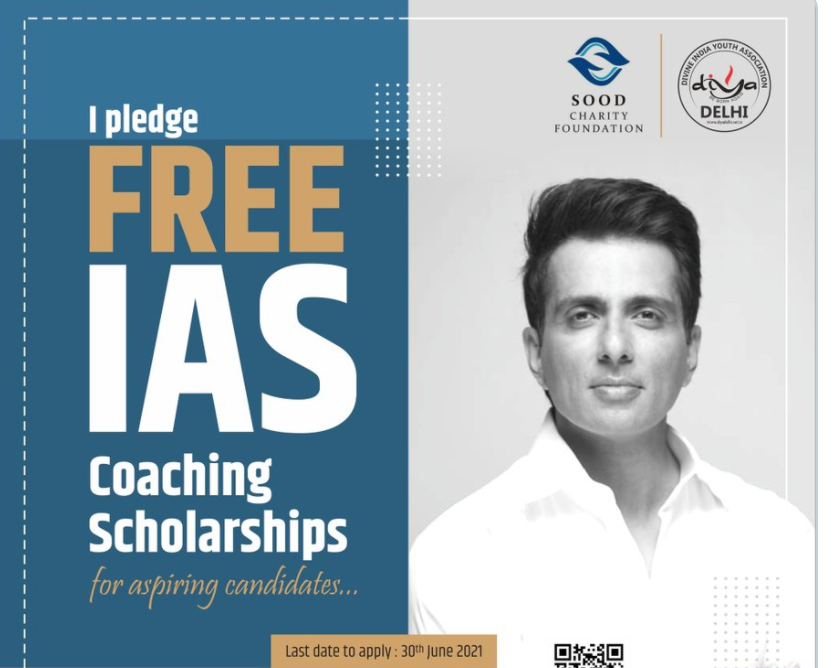 Sonu Sood IAS Scholarship, Free Coaching Apply Online, Registration form 2021 @soodcharityfoundation