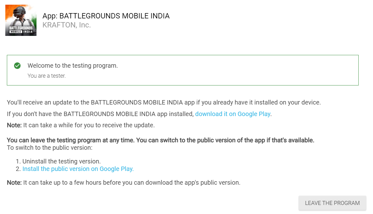 battle grounds mobile India direct download link