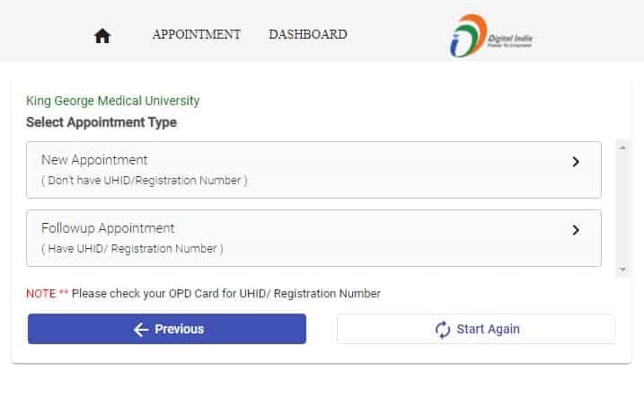 kgmu lucknow online appointment