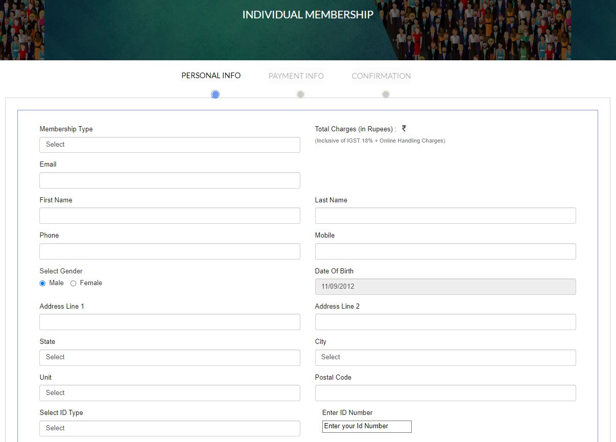 Individual membership registration process