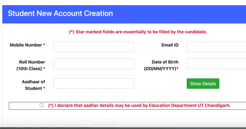 chdeducation gov in registration
